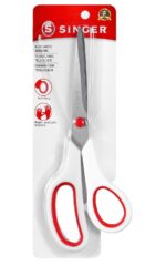 SINGER Fabric Scissors with Comfort Grip, 1-pack, Red & White